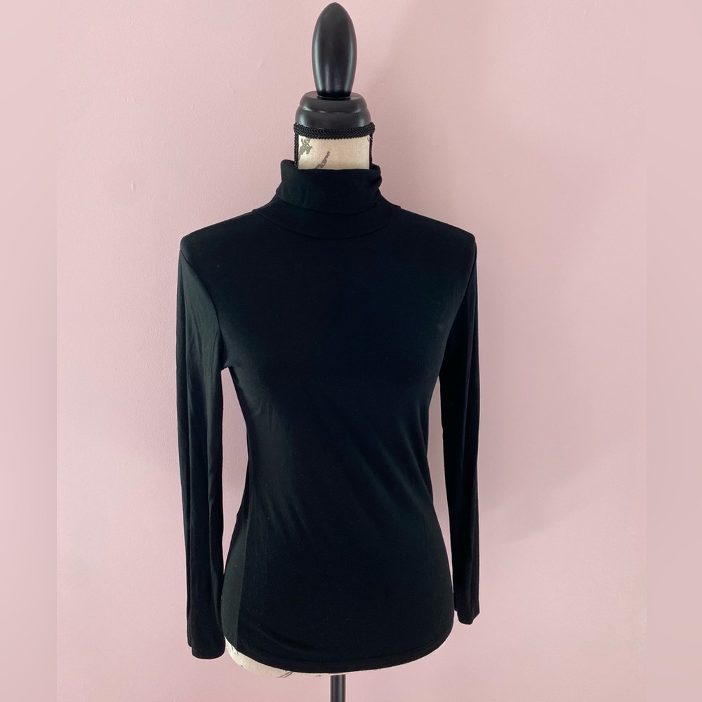 Women’s Black Turtleneck Long Sleeve Top Size Small